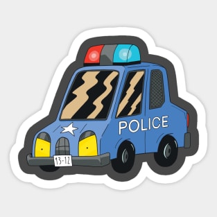 angry police car Sticker